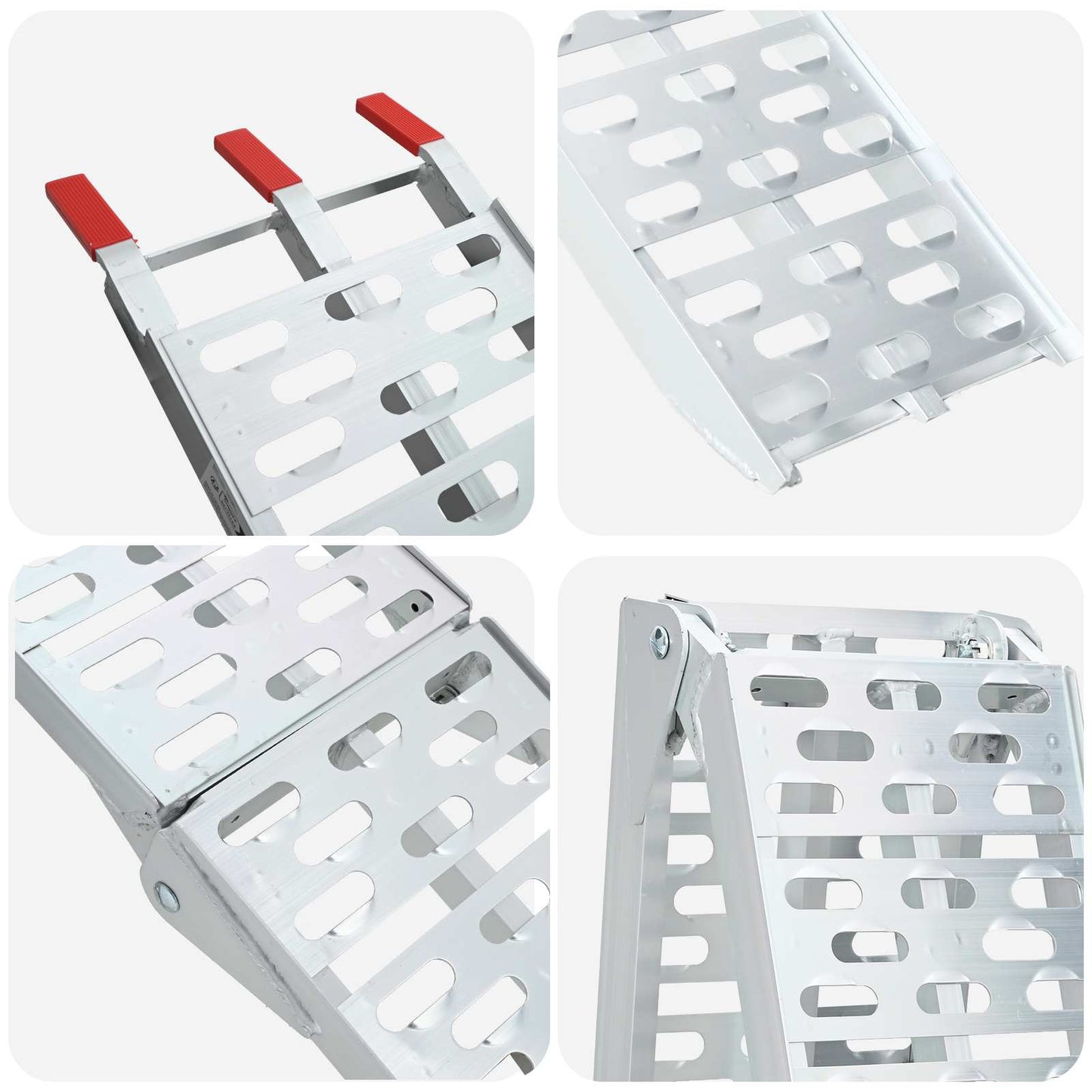 Ramp di Carico 2 pcs Argento 222 x 28 x 5 cm Alluminio