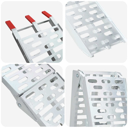 Ramp di Carico 2 pcs Argento 222 x 28 x 5 cm Alluminio