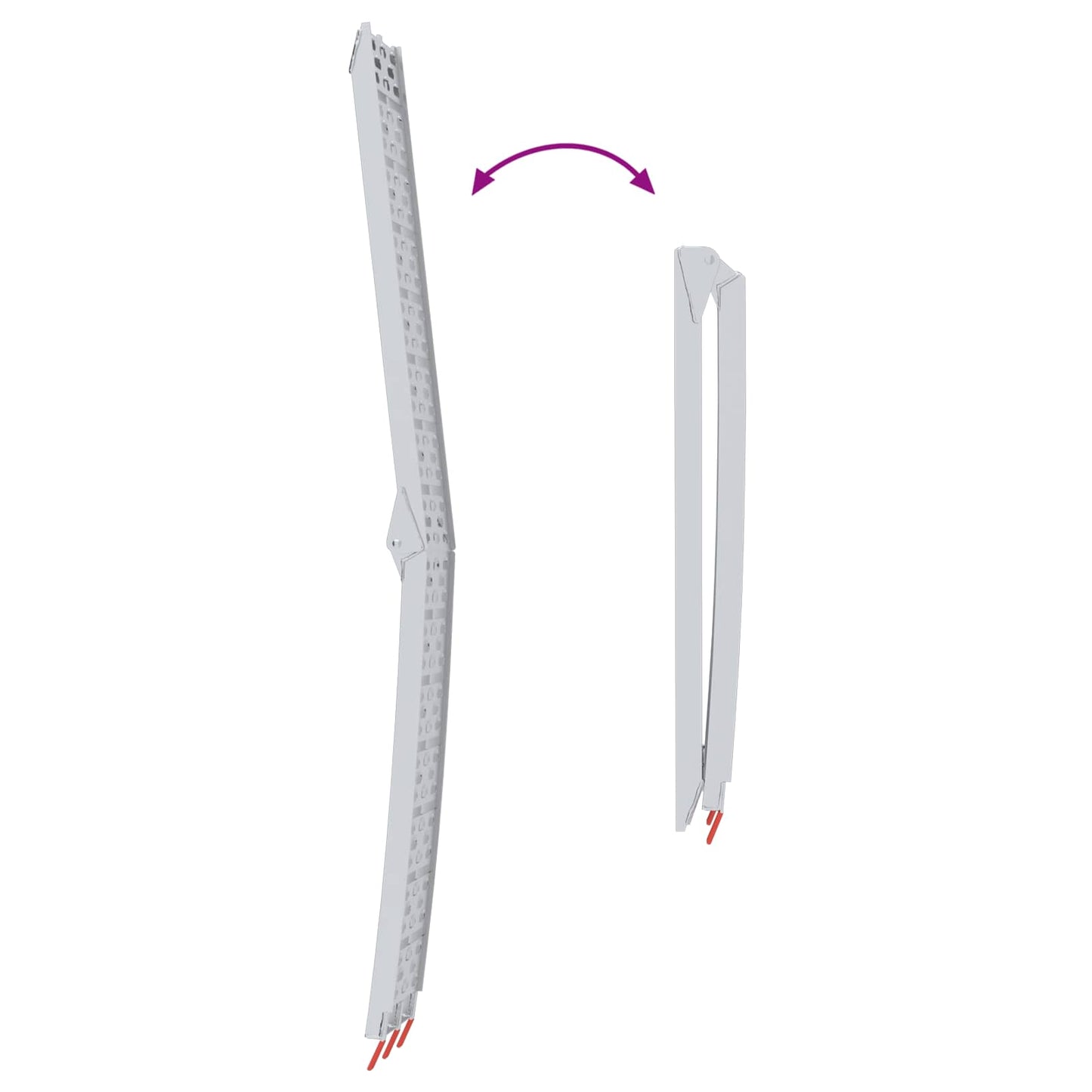 Rampe per Moto Pieghevoli 340 kg per rampa 2 pcs Argento