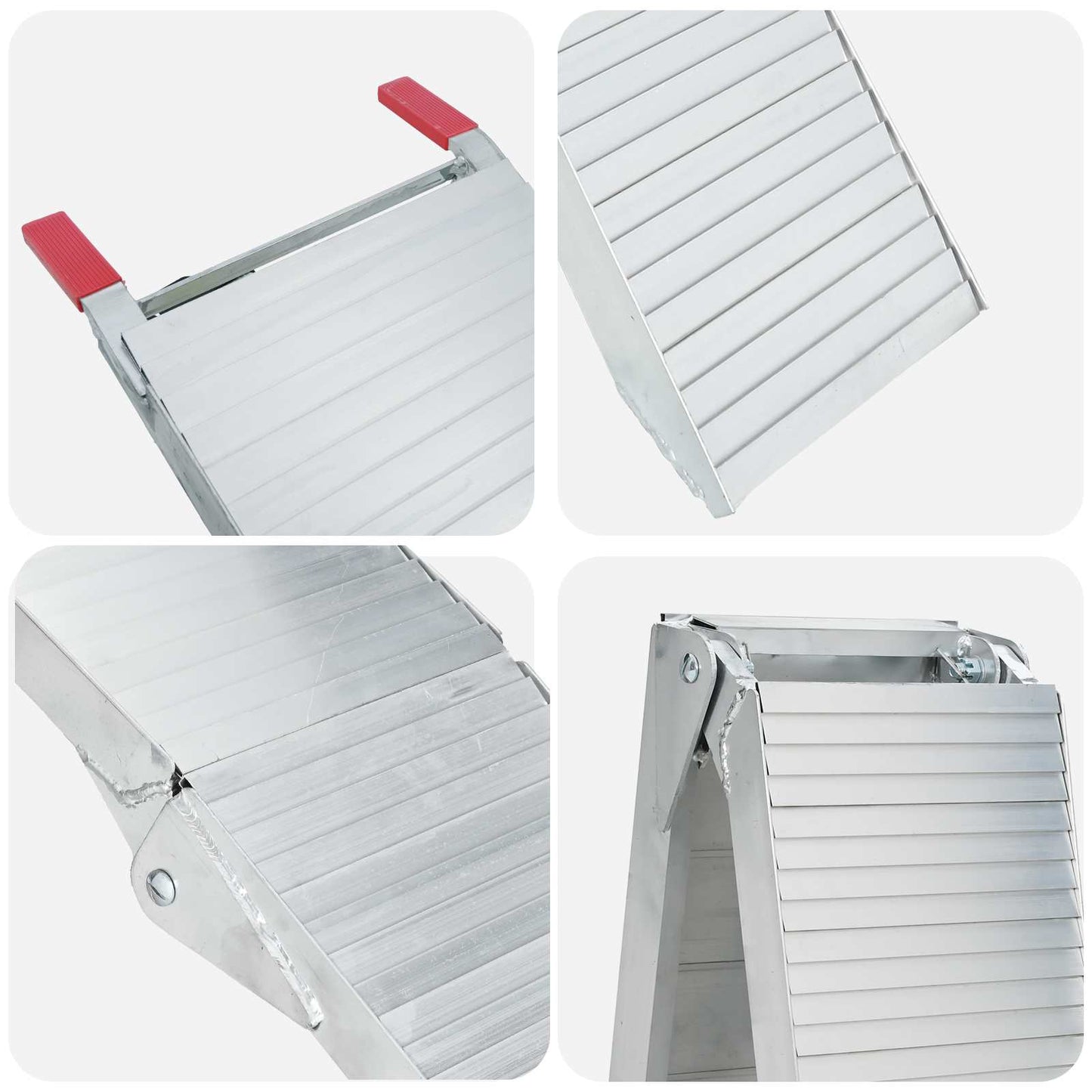 Ramp di Carico 2 pcs Argento 205 x 28 x 5 cm Alluminio