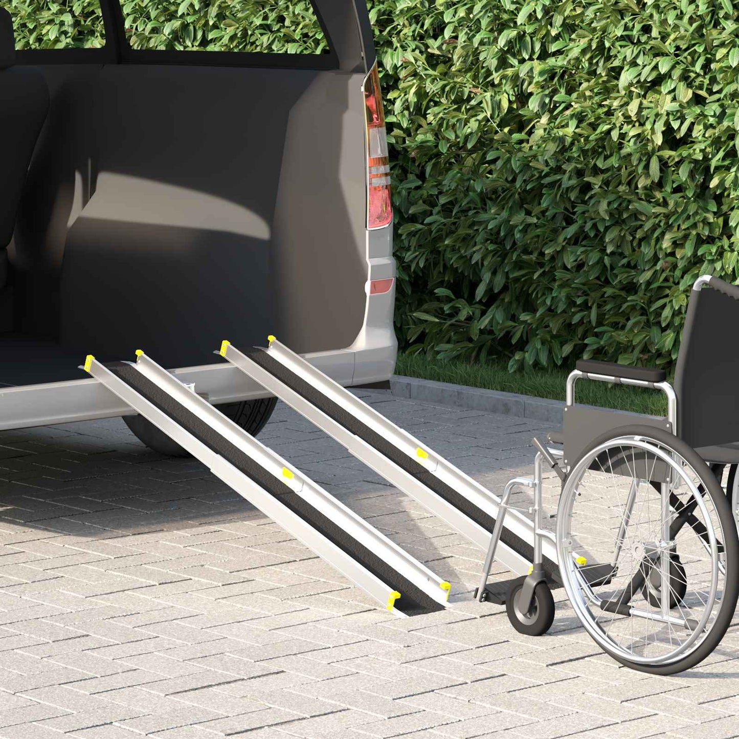 Ramp for Wheelchair 270 kg 2 pcs Nero 152 x 19 x 5,5 cm