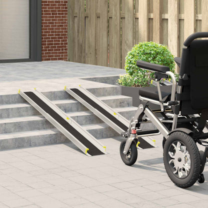 Rampa per Sedia a Rotelle 2 pcs Nero 152 x 19 x 5,5 cm