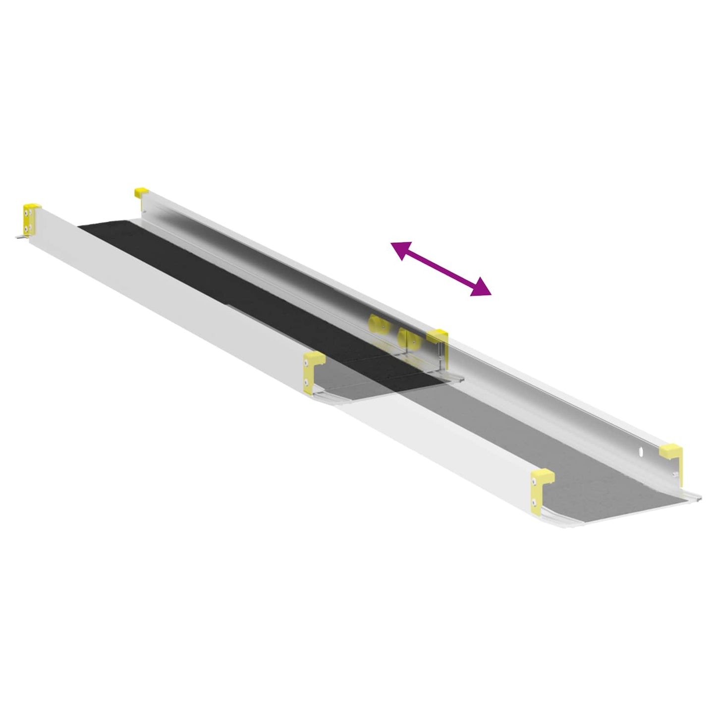 Rampa per Sedia a Rotelle 2 pcs Nero 152 x 19 x 5,5 cm