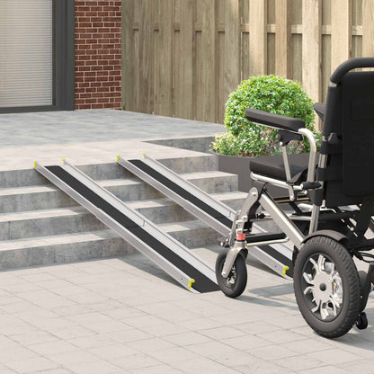 Rampa per Sedia a Rotelle 2 pcs Nero 183 x 19 x 5.5 cm