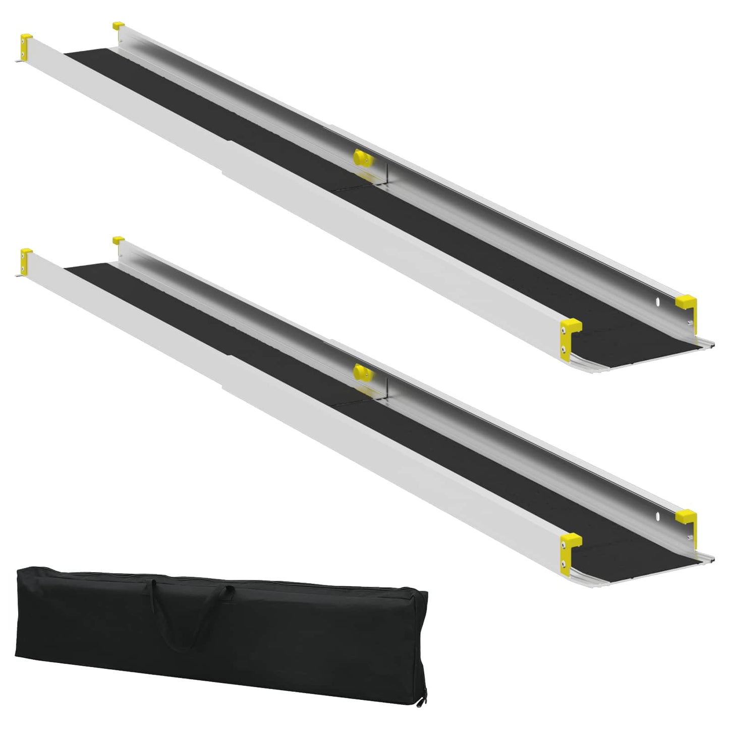 Rampa per Sedia a Rotelle 2 pcs Nero 183 x 19 x 5.5 cm