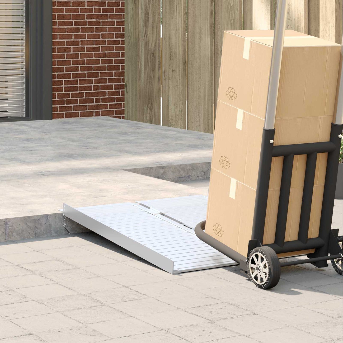Rampa per sedia a rotelle 270 kg Argento 270 kg Alluminio