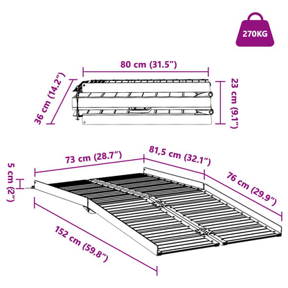 Rampa per sedia a rotelle 270 kg Argento 270 kg Alluminio