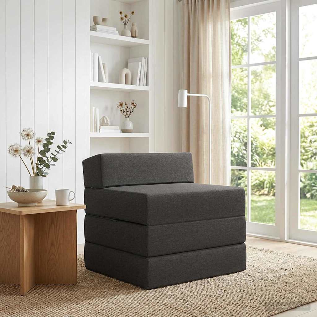 Divano Letto Pieghevole Grigio Scuro 70 x 60 x 63 cm Tessuto