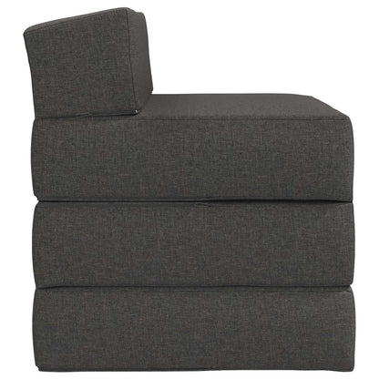 Divano Letto Pieghevole Grigio Scuro 200 x 70 x 15 cm Tessuto