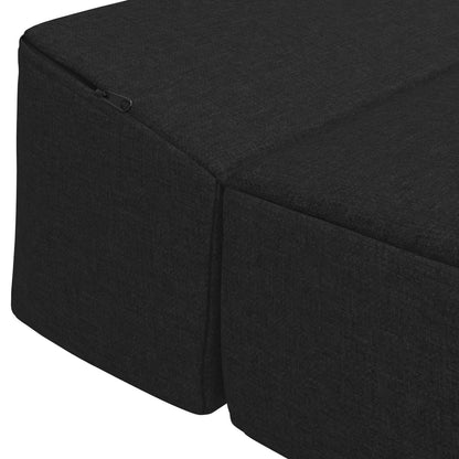 Divano Letto Pieghevole Nero 200 x 70 x 15 cm Tessuto | homemem39