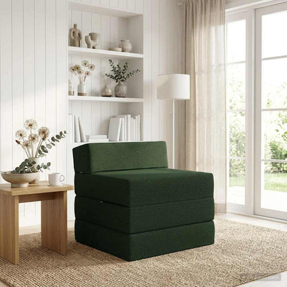 Divano Letto Pieghevole Verde Scuro 70 x 60 x 63 cm Tessuto