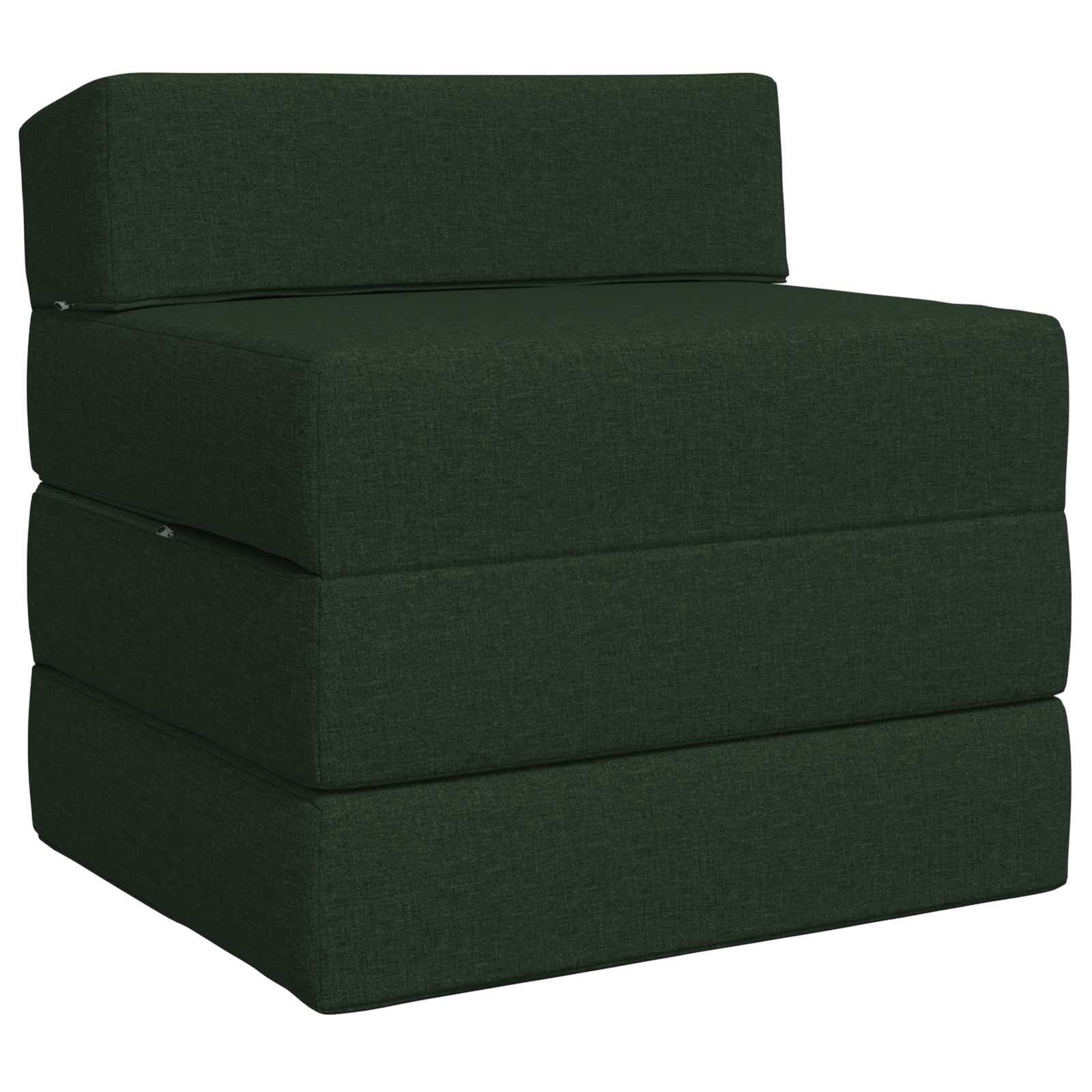 Divano Letto Pieghevole Verde Scuro 200 x 70 x 15 cm Tessuto | homemem39