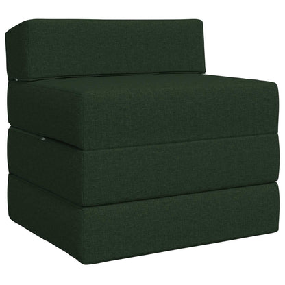 Divano Letto Pieghevole Verde Scuro 200 x 70 x 15 cm Tessuto | homemem39