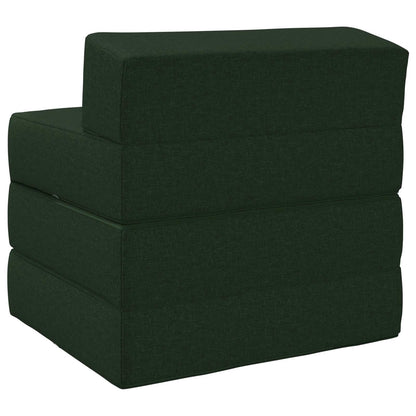 Divano Letto Pieghevole Verde Scuro 200 x 70 x 15 cm Tessuto | homemem39