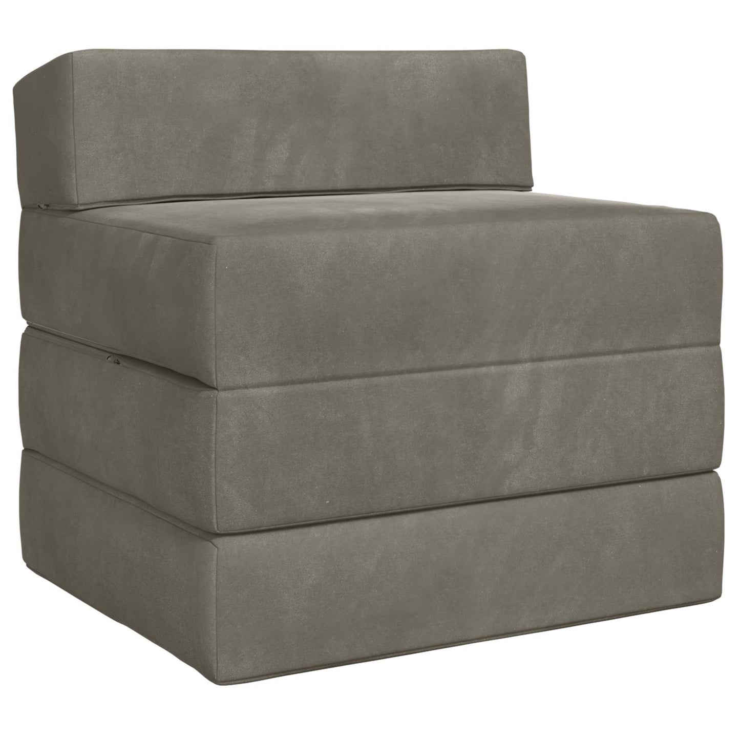 Divano Letto Pieghevole Grigio Chiaro 200 x 70 x 15 cm Velluto | homemem39