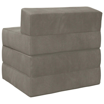 Divano Letto Pieghevole Grigio Chiaro 200 x 70 x 15 cm Velluto | homemem39