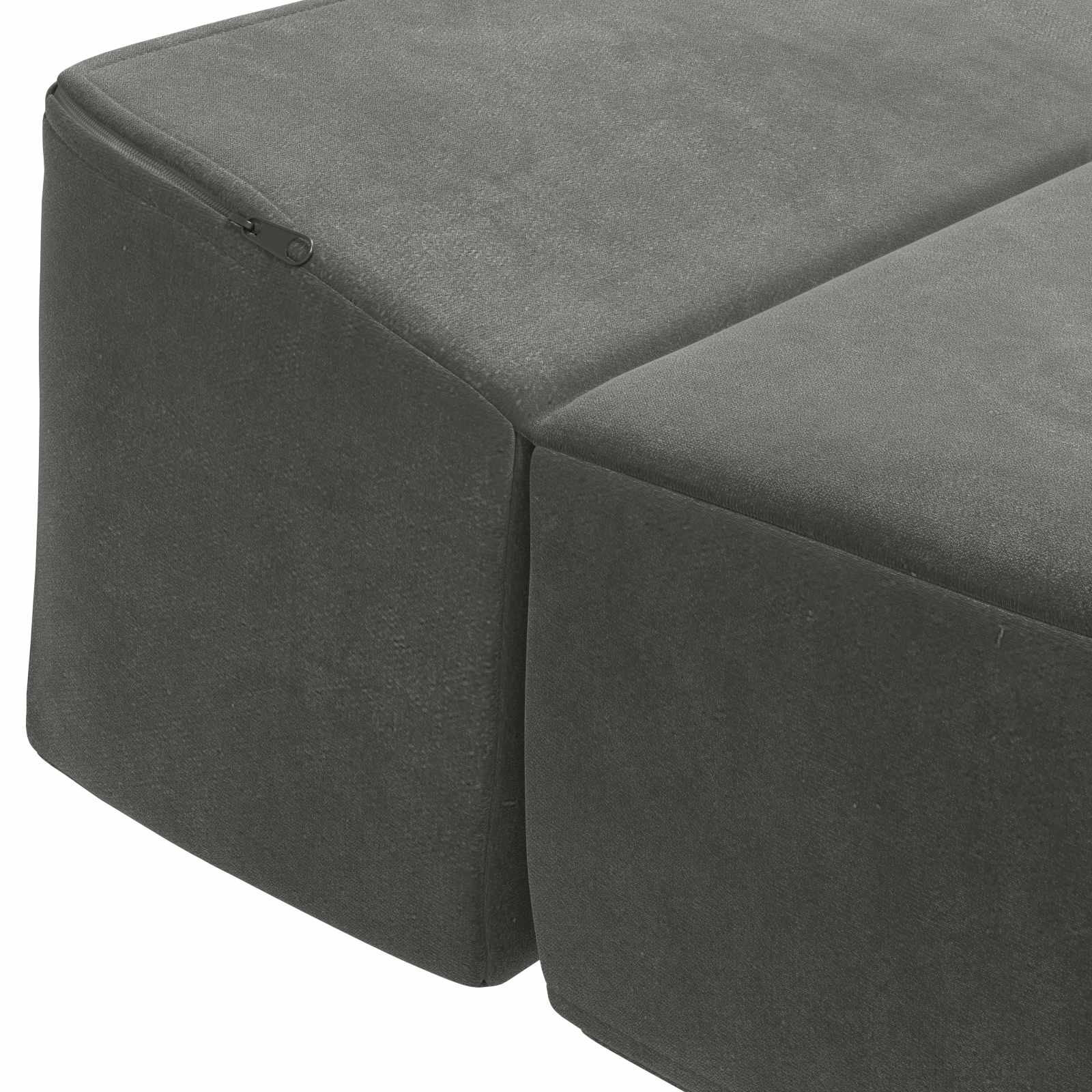 Divano Letto Pieghevole Grigio Scuro 200 x 70 x 15 cm Velluto | homemem39