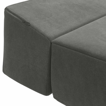 Divano Letto Pieghevole Grigio Scuro 200 x 70 x 15 cm Velluto