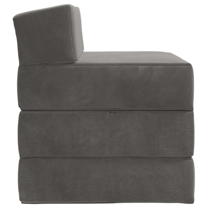 Divano Letto Pieghevole Grigio Scuro 200 x 70 x 15 cm Velluto