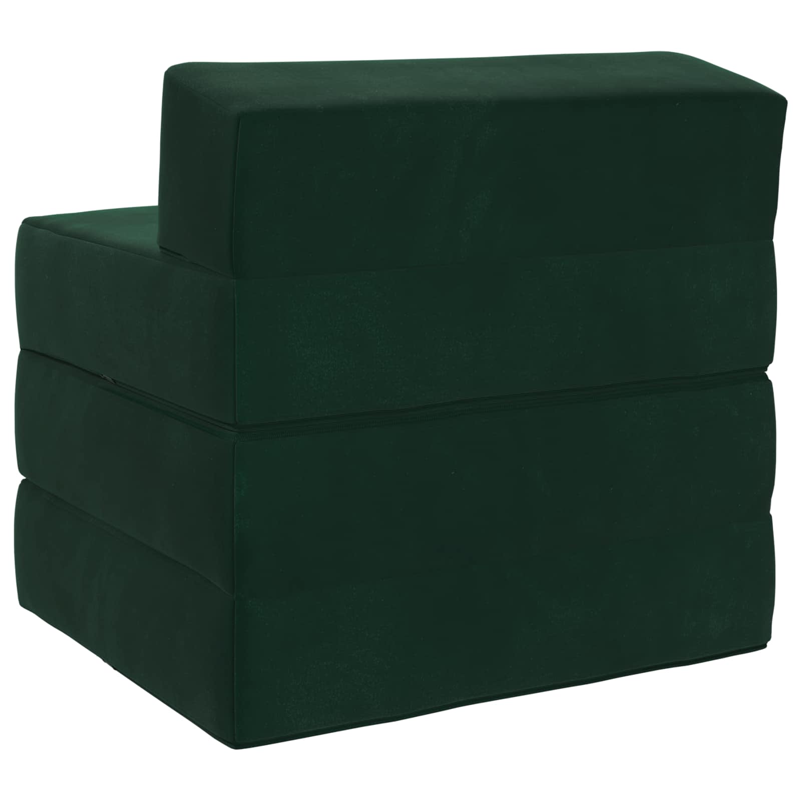 Divano Letto Pieghevole Verde Scuro 200 x 70 x 15 cm Velluto | homemem39