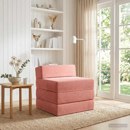 Divano Letto Pieghevole Rosa 70 x 60 x 63 cm Velluto