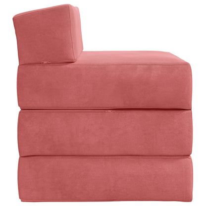 Divano Letto Pieghevole Rosa 200 x 70 x 15 cm Velluto | homemem39