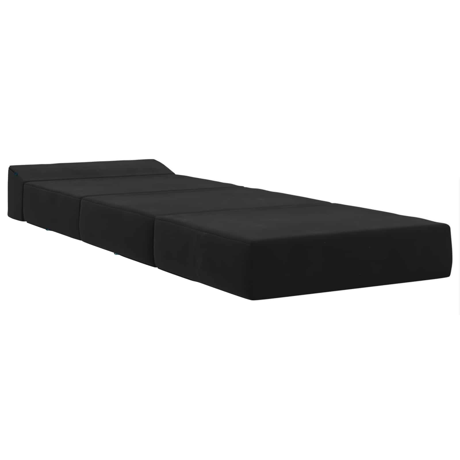 Divano Letto Pieghevole Nero 200 x 70 x 15 cm Velluto | homemem39