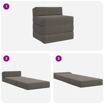 Divano Letto Pieghevole Grigio Chiaro 200 x 70 x 15 cm | homemem39