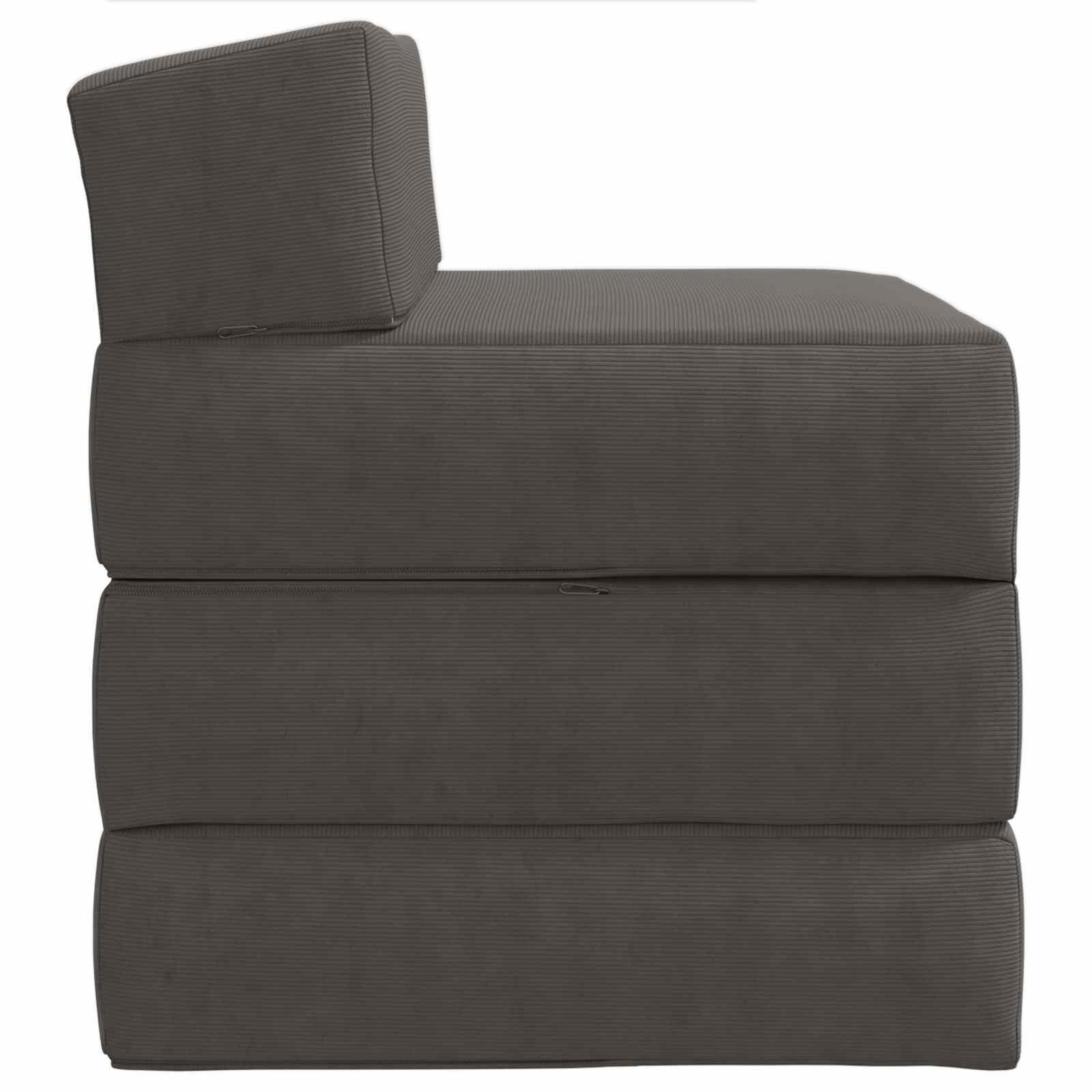 Divano Letto Pieghevole Grigio Scuro 200 x 70 x 15 cm | homemem39