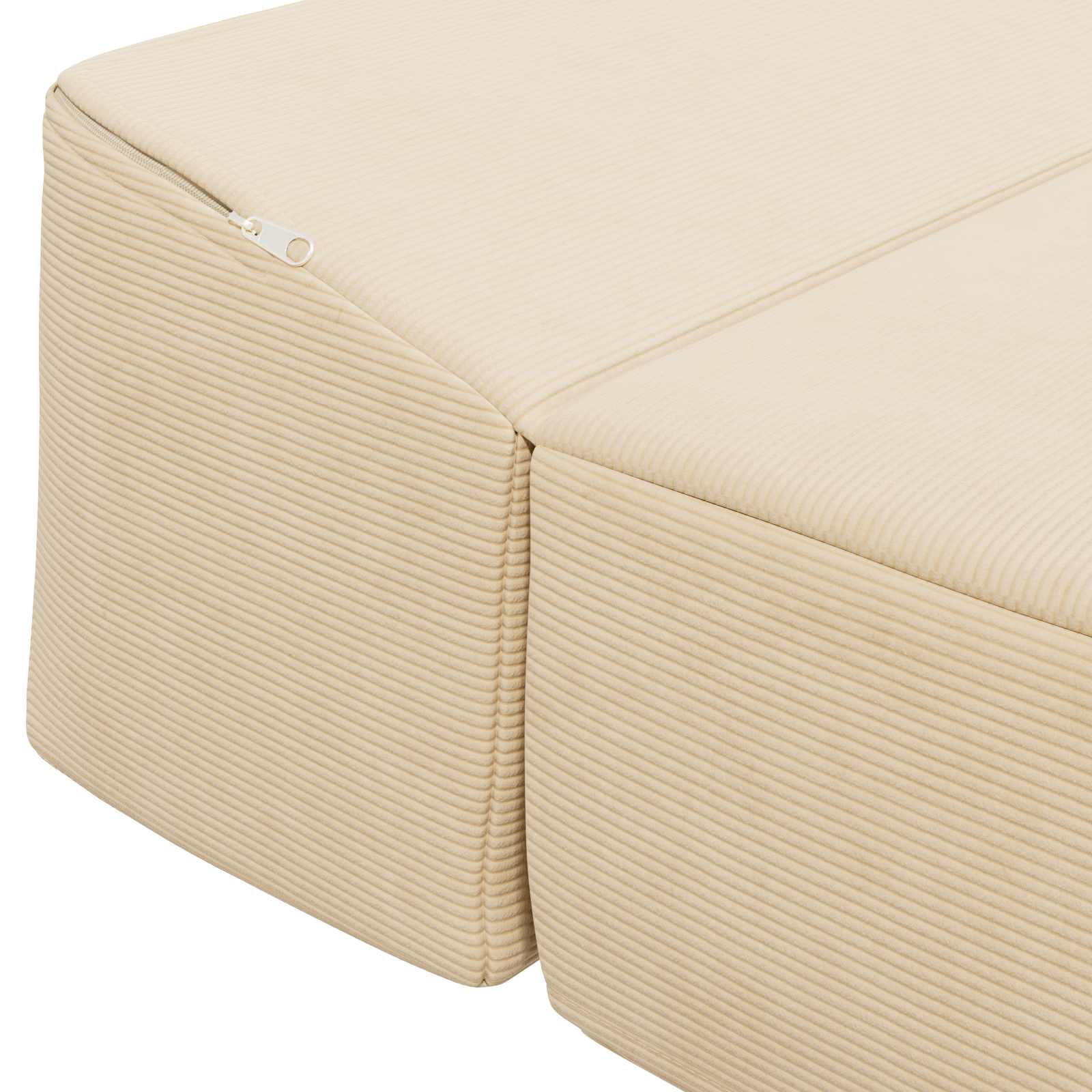 Divano Letto Pieghevole Crema 200 x 70 x 15 cm Tessuto in Cords | homemem39