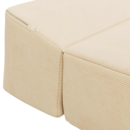 Divano Letto Pieghevole Crema 200 x 70 x 15 cm Tessuto in Cords | homemem39