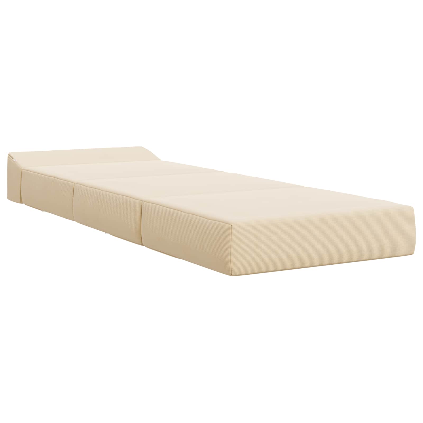 Divano Letto Pieghevole Crema 200 x 70 x 15 cm Tessuto in Cords | homemem39