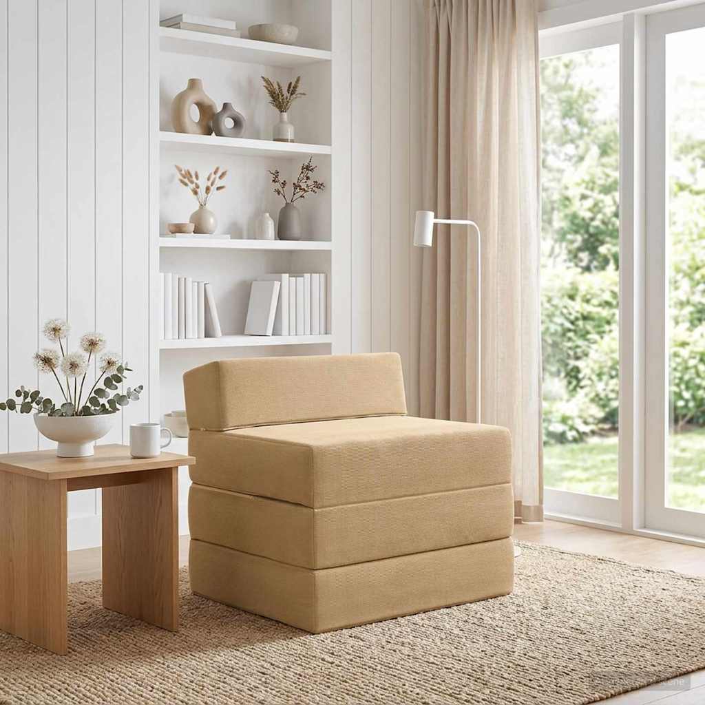 Divano Letto Pieghevole Grigio Verde Chiaro 200 x 70 x 15 cm | homemem39