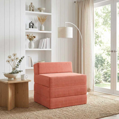 Divano Letto Pieghevole 2 posto Rosso Arancio 70 x 60 x 63 cm