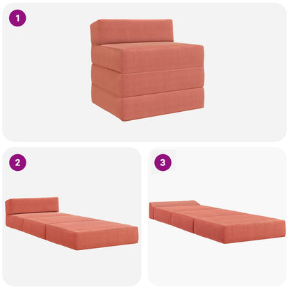 Divano Letto Pieghevole Rosso Arancio 200 x 70 x 15 cm | homemem39