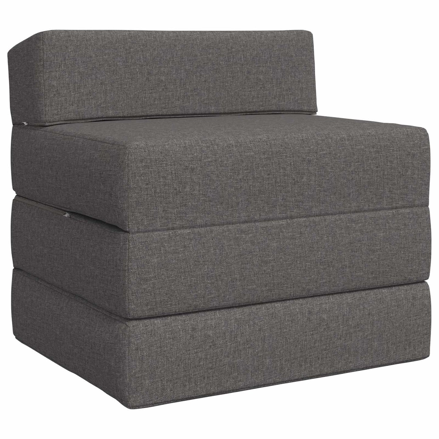 Divano Letto Pieghevole Grigio Chiaro 200 x 70 x 10 cm Tessuto