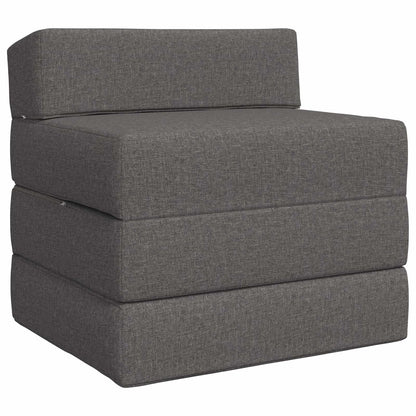 Divano Letto Pieghevole Grigio Chiaro 200 x 70 x 10 cm Tessuto