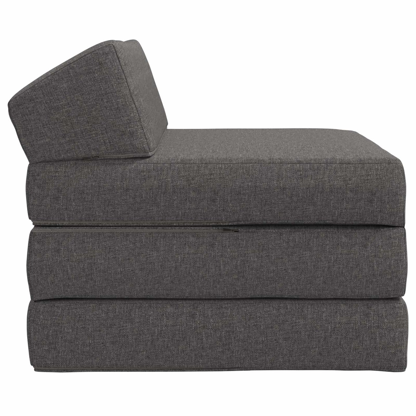 Divano Letto Pieghevole Grigio Chiaro 200 x 70 x 10 cm Tessuto