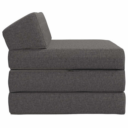 Divano Letto Pieghevole Grigio Chiaro 200 x 70 x 10 cm Tessuto