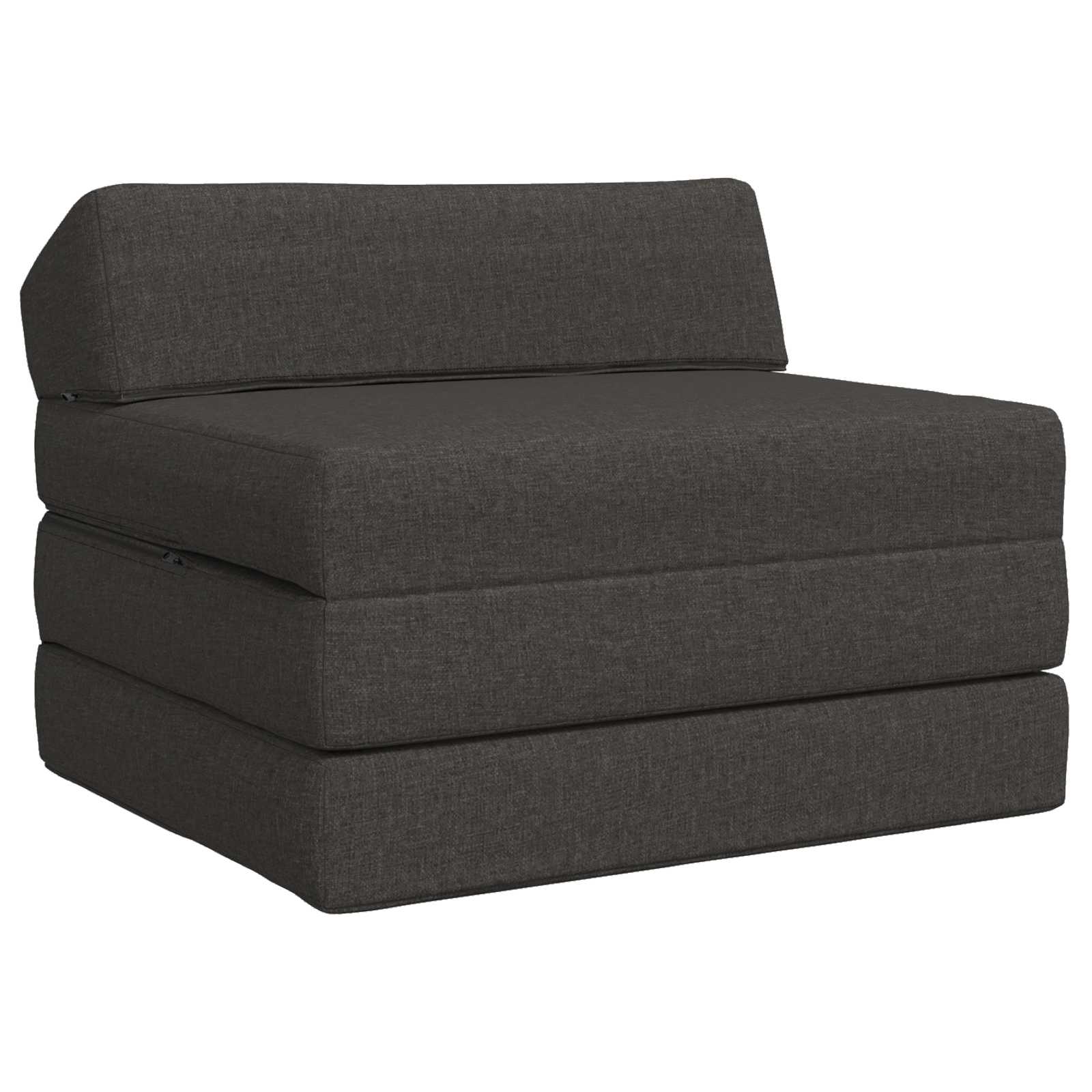 Divano Letto Pieghevole Grigio Scuro 200 x 70 x 10 cm Tessuto | homemem39