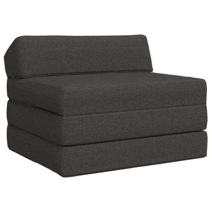 Divano Letto Pieghevole Grigio Scuro 200 x 70 x 10 cm Tessuto