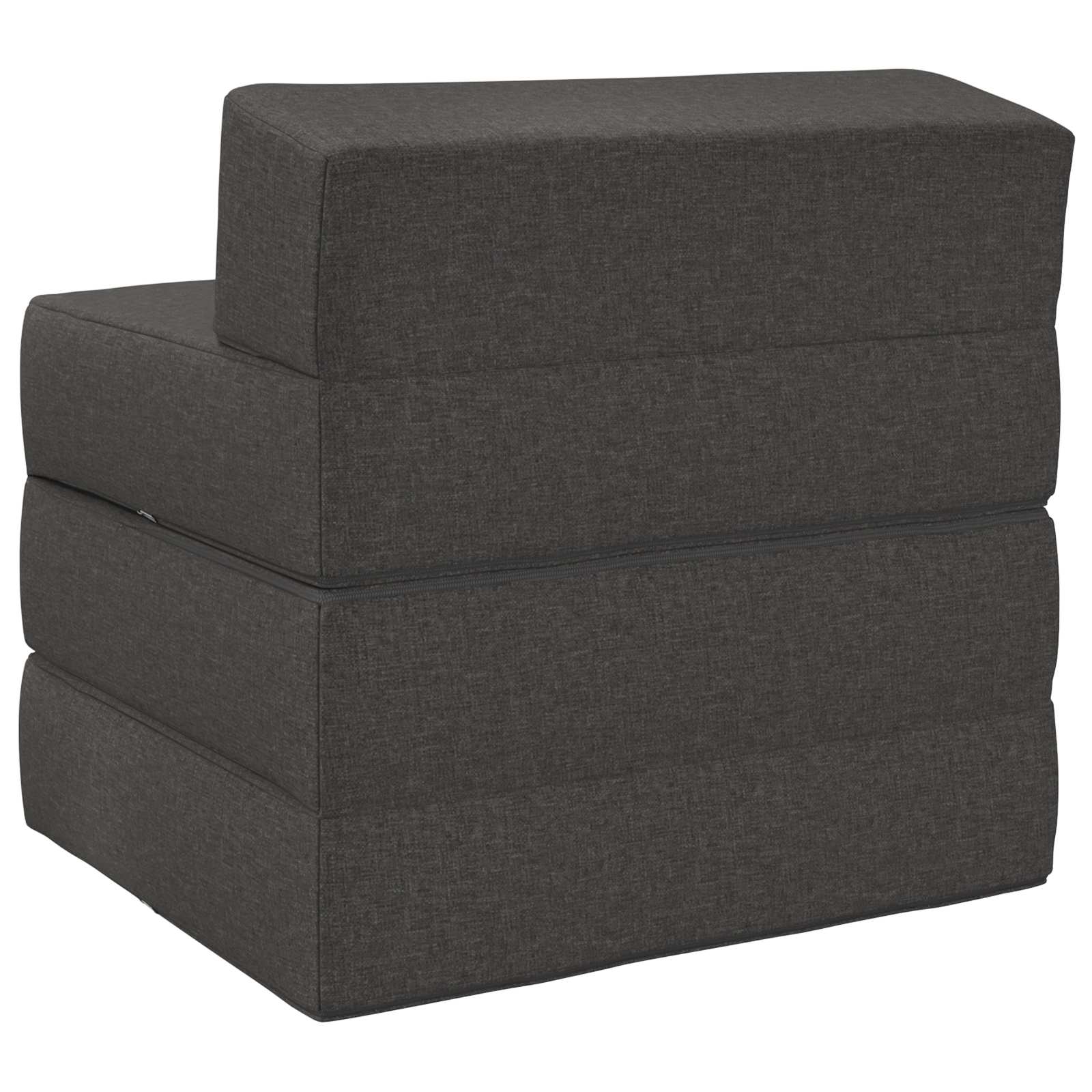 Divano Letto Pieghevole Grigio Scuro 200 x 70 x 10 cm Tessuto | homemem39