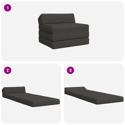 Divano Letto Pieghevole Grigio Scuro 200 x 70 x 10 cm Tessuto | homemem39