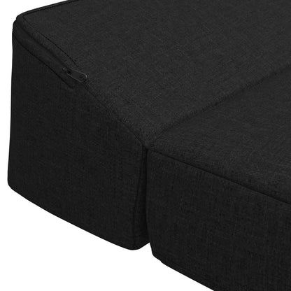 Divano Letto Pieghevole Nero 200 x 70 x 10 cm Tessuto | homemem39