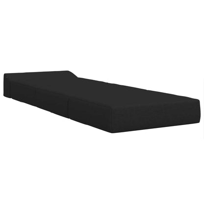 Divano Letto Pieghevole Nero 200 x 70 x 10 cm Tessuto | homemem39