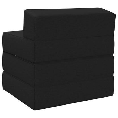 Divano Letto Pieghevole Nero 200 x 70 x 10 cm Tessuto | homemem39