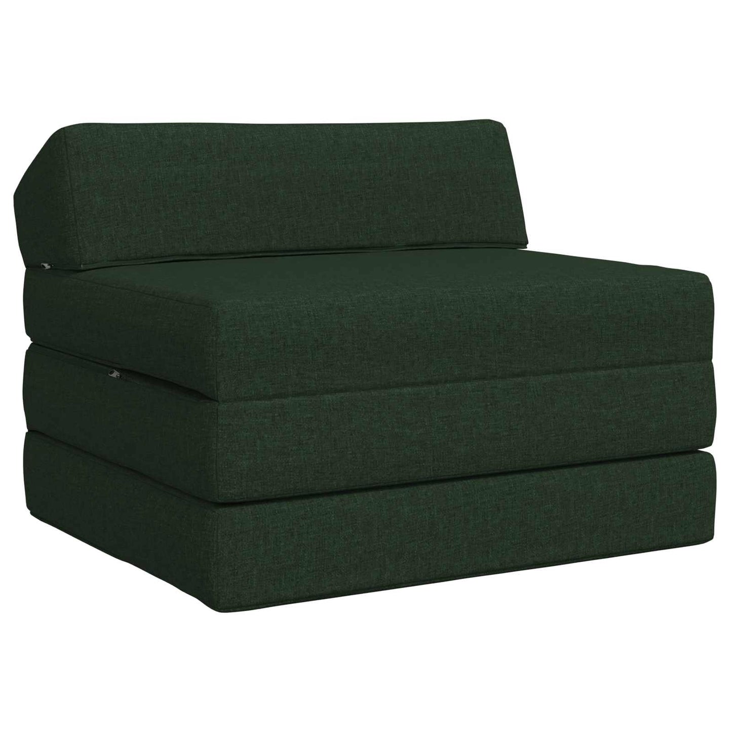 Divano Letto Pieghevole Verde Scuro 200 x 70 x 10 cm Tessuto