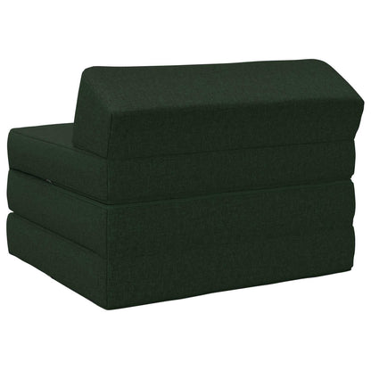 Divano Letto Pieghevole Verde Scuro 200 x 70 x 10 cm Tessuto
