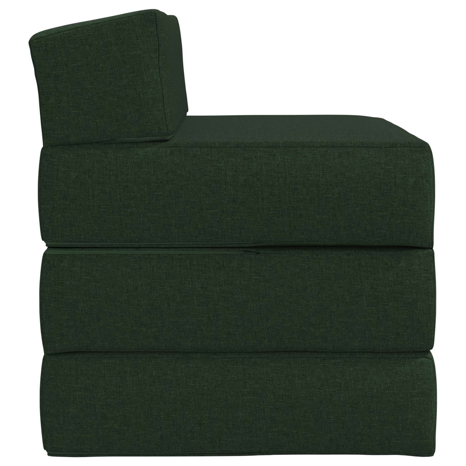Divano Letto Pieghevole Verde Scuro 200 x 70 x 10 cm Tessuto | homemem39