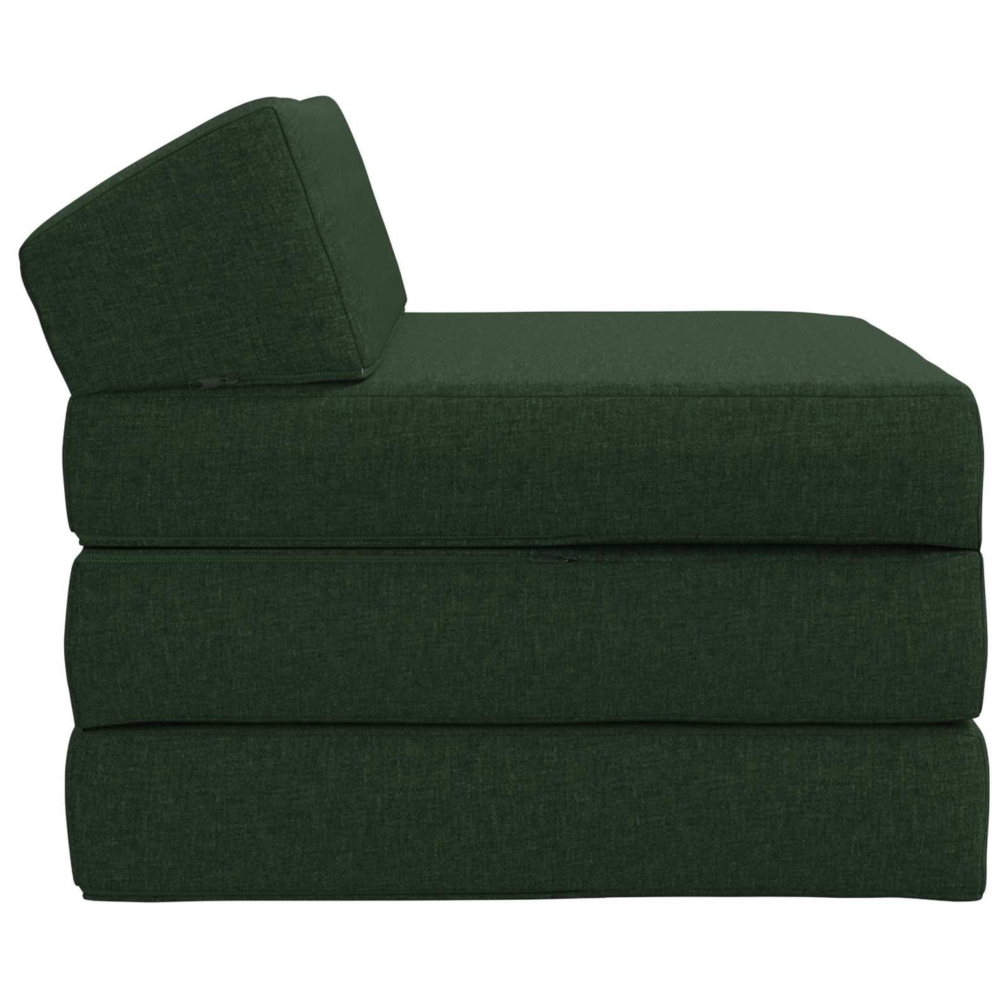 Divano Letto Pieghevole Verde Scuro 200 x 70 x 10 cm Tessuto